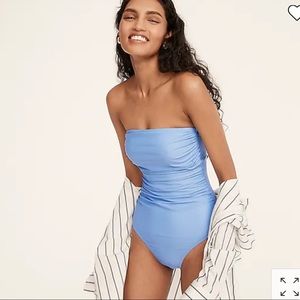 J.Crew Long-torso Ruched Bandeau One-piece
